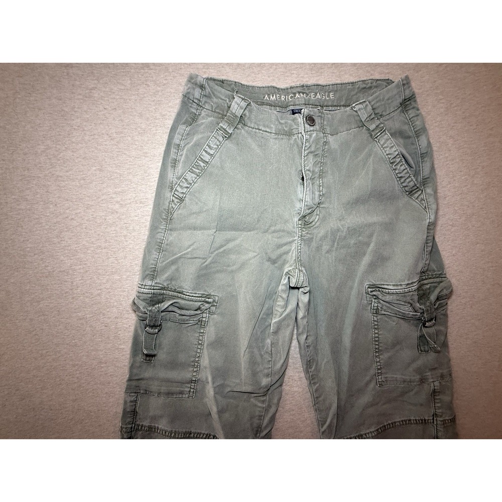 American Eagle Sage Green Woman's Cargo Baggy Wide Leg Pants Size 2